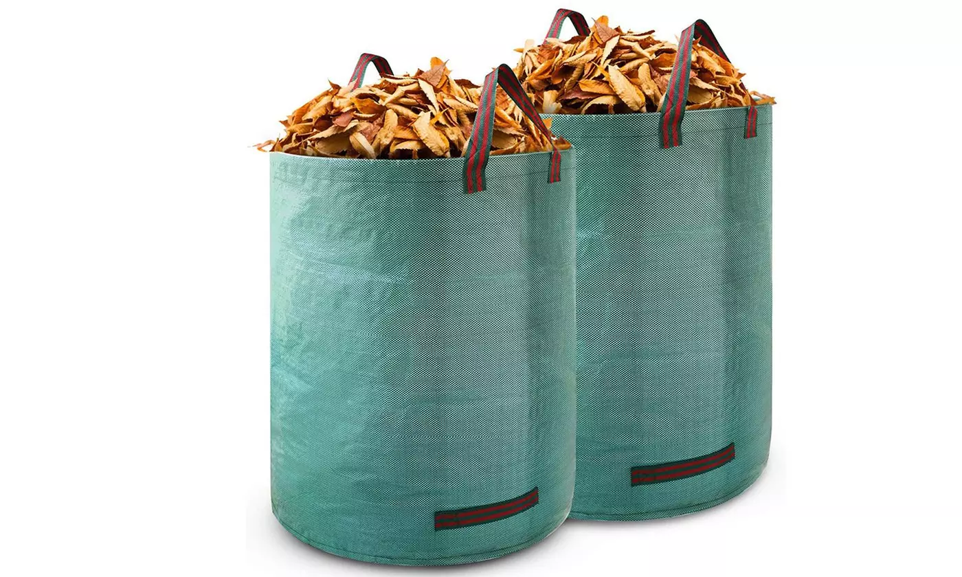 iNova Garden Waste Bags Reusable Yard Cleanup Leaf Bags w/ 4 Handles (2-Pack) - Primary Image