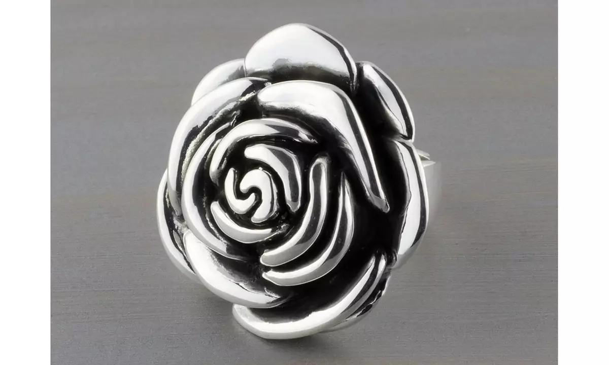 925 Sterling Silver Rose Flower Ring In Sizes 6-9 