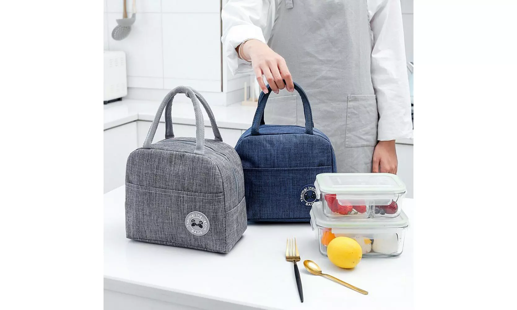 Portable Insulated Lunch Bag Bento Box Cooler Tote for Kids Adult Men Women