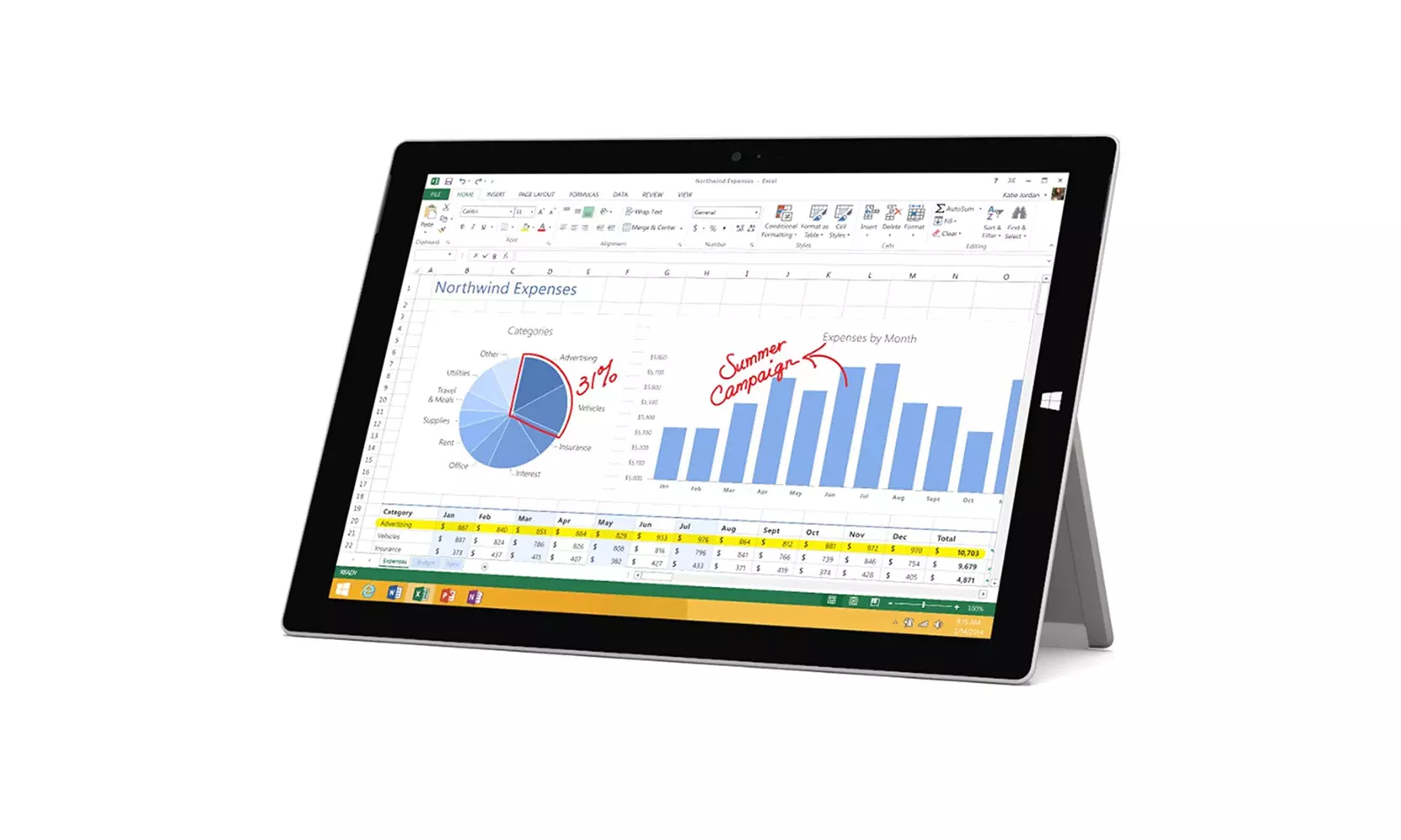 Microsoft Surface Pro 3 Wi-Fi Core i5 1.9GHz 4GB RAM 128GB - A Grade Refurbished - Primary Image
