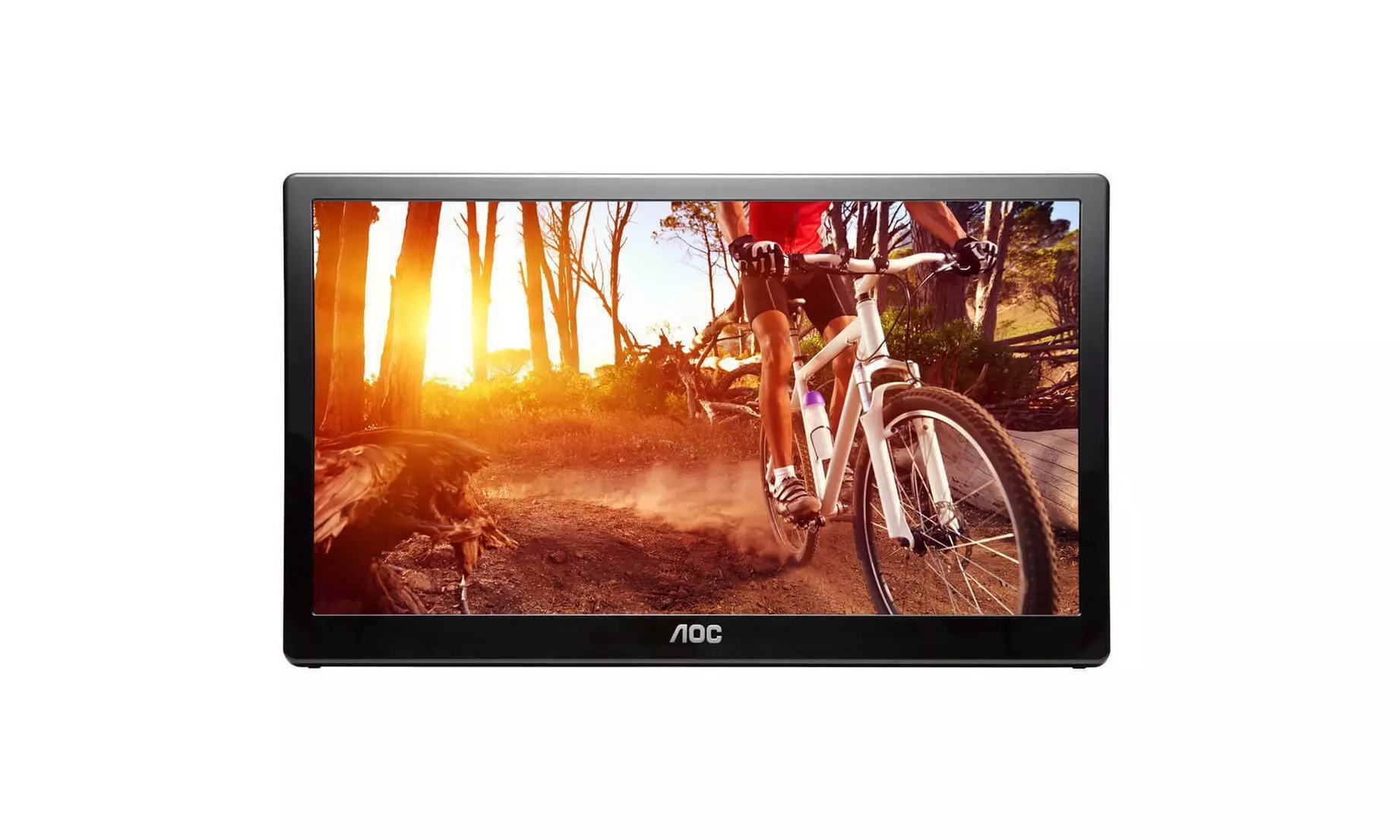 16" AOC E1659FWU Portable Ultra-Slim LED LCD Monitor, USB 3.0 Powered - Black - Second Medium