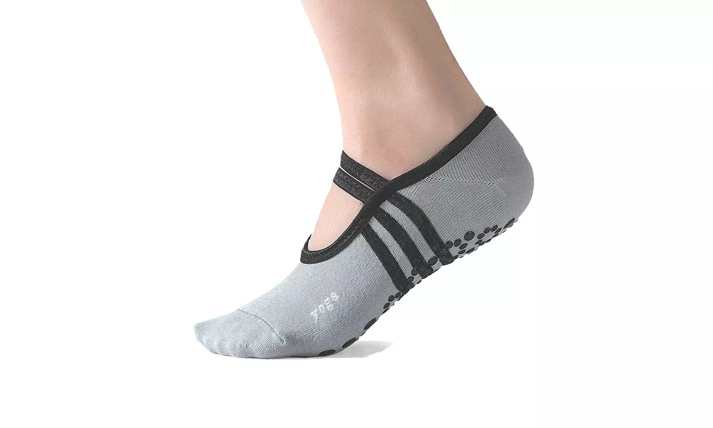 1-3 Pair Yoga Sock for Women Non-Slip Grips & Straps Dance Socks Pilates Socks