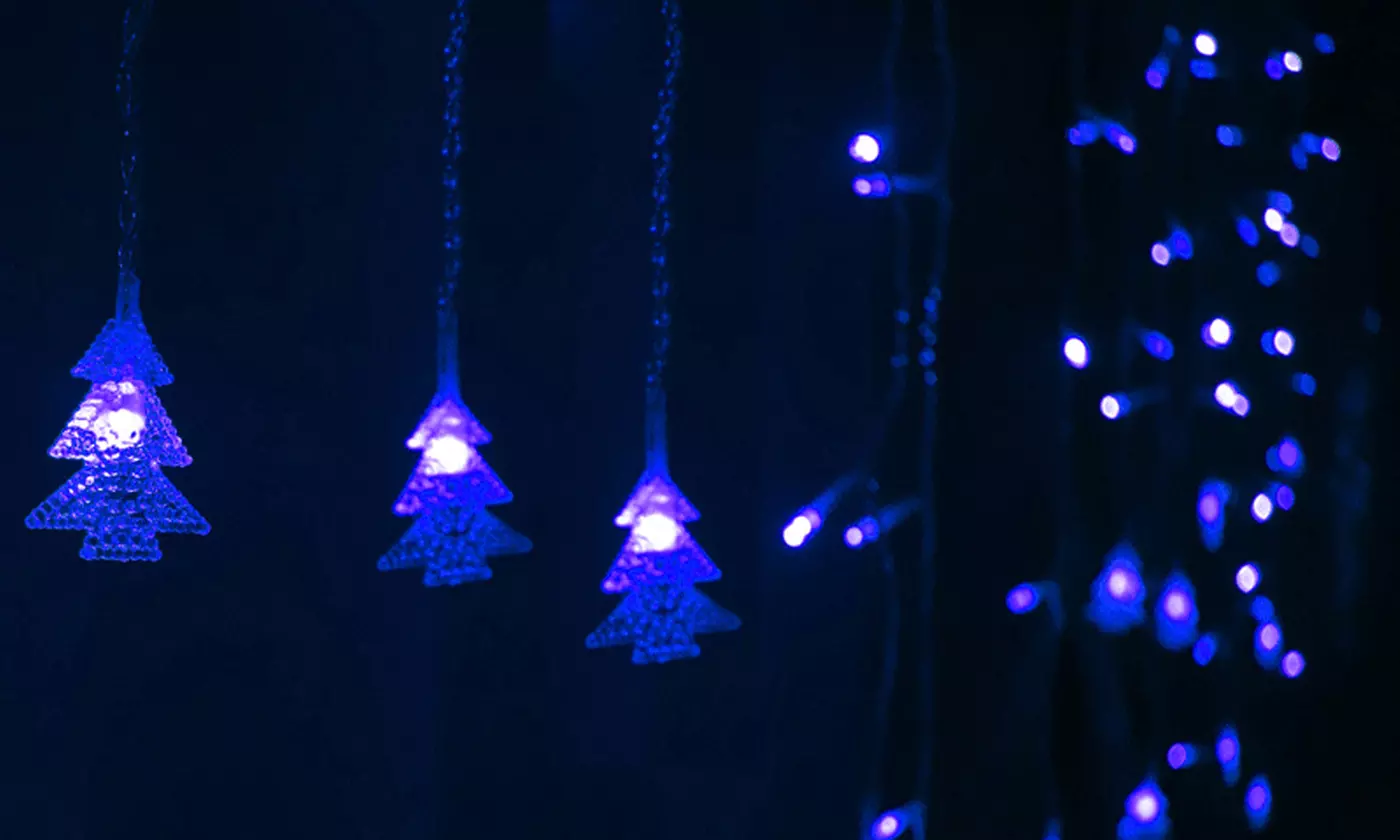 96 LED Christmas Snowflake LED Curtain String Lights Window Curtain Lights