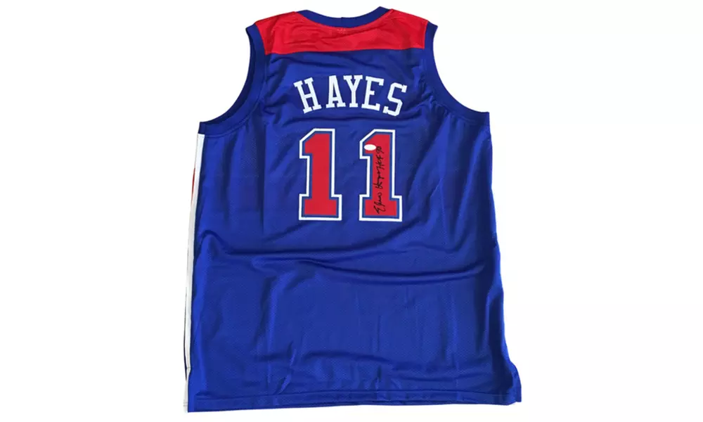 Elvin Hayes Autographed Blue Custom Jersey  - Washington Bullets - Primary Image