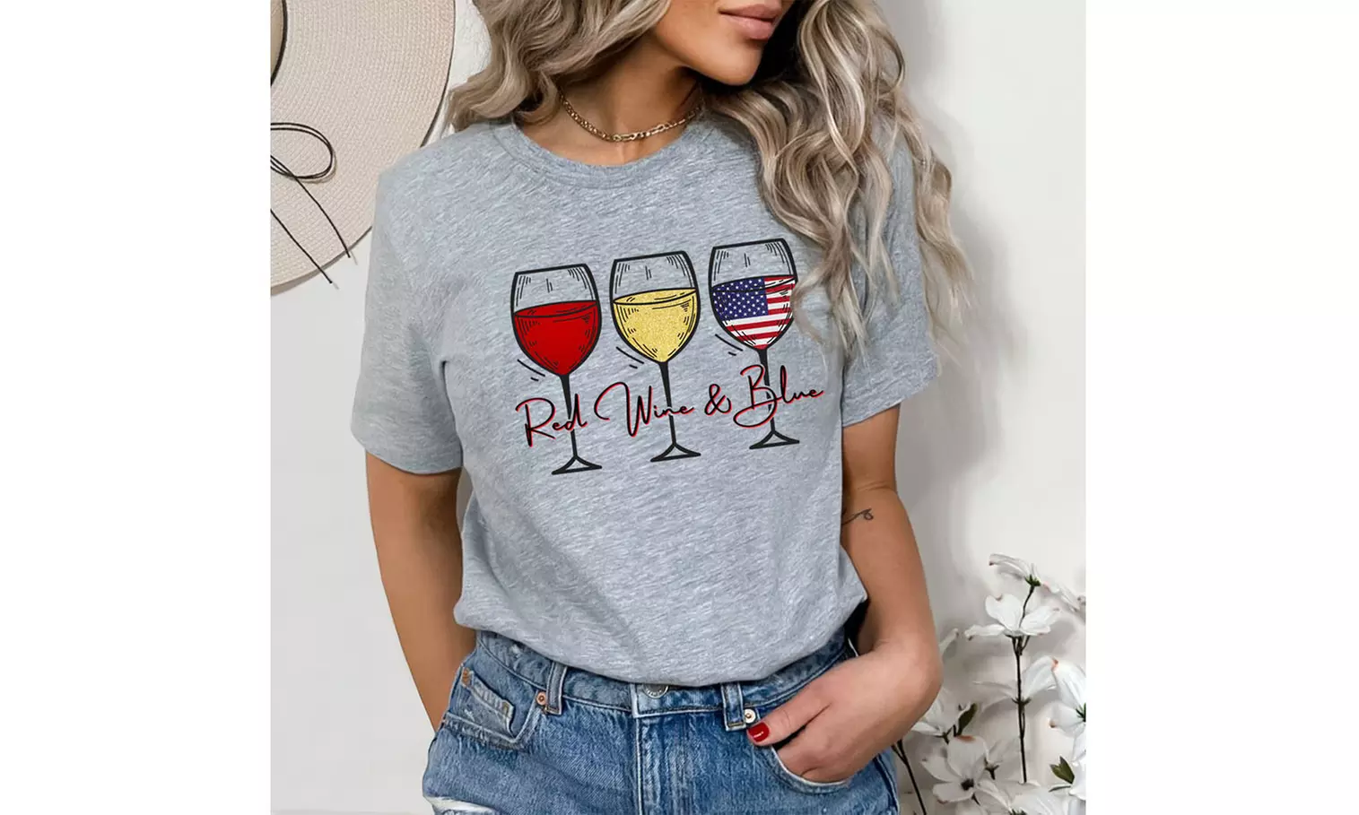 Women Miss American Flag Patriotic T-Shirt (S-2XL)