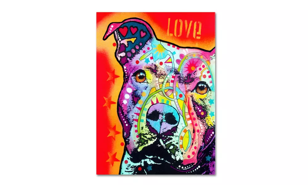 Dean Russo 'Thoughtful Pitbull' Canvas Art - Primary Image