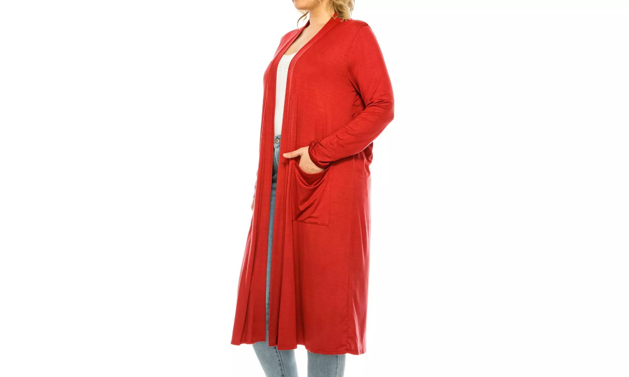 MOA Collection Women's Plus Size Long Sweater Cardigan