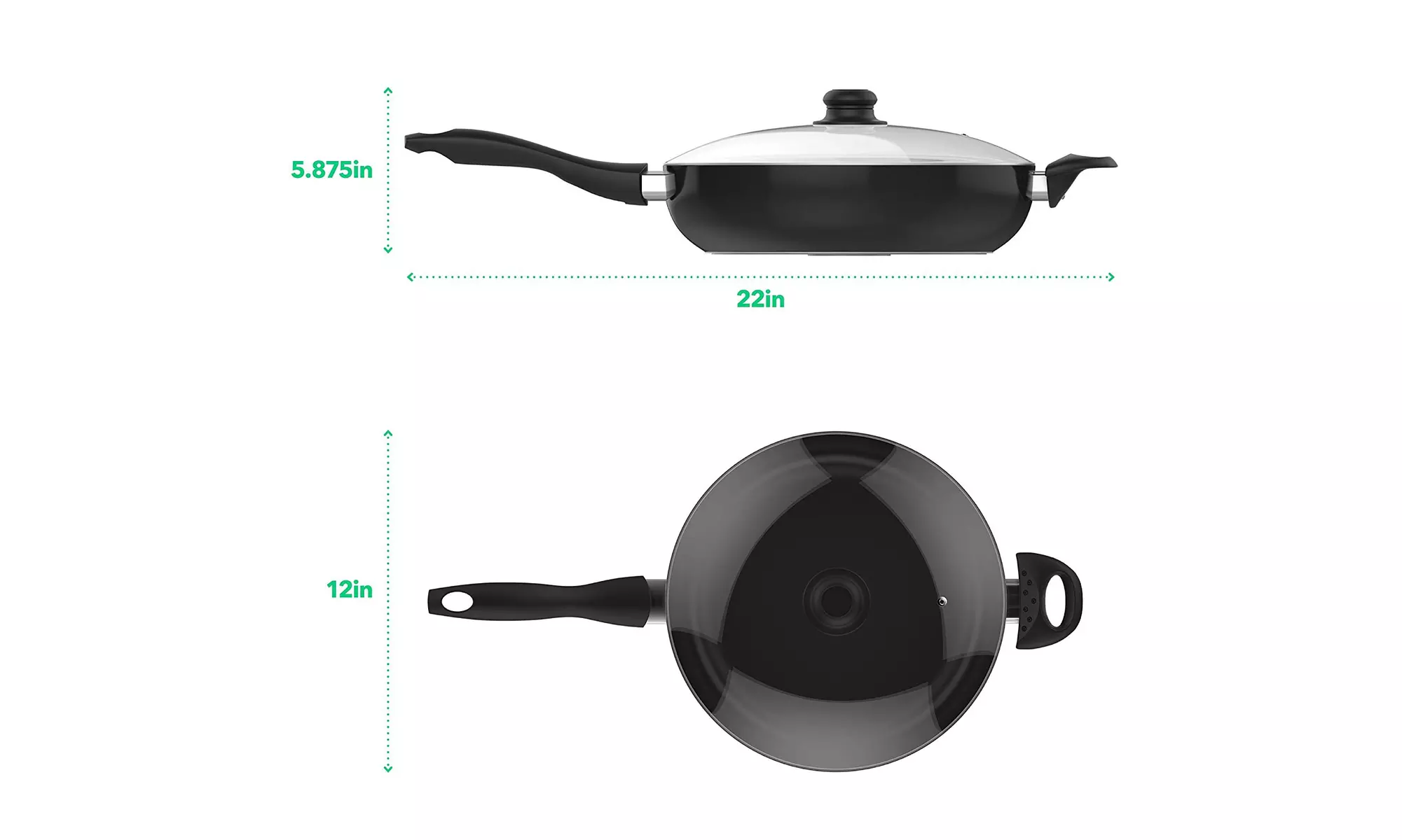 Vremi 12 Inch Nonstick Saute Pan Covered with Tempered Glass Lid  - Primary Image
