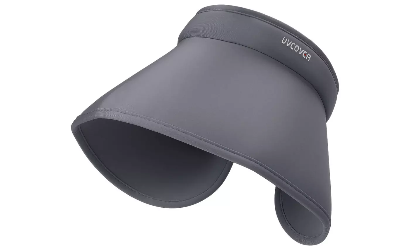 Women Wide Brim Roll-Up Ponytail Summer Sun Visor Hat UV Protection
