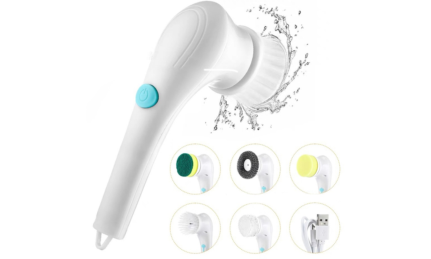 Electric Spin Scrubber with 5 Replaceable Heads for Bathroom/Floor/Sink/Window
