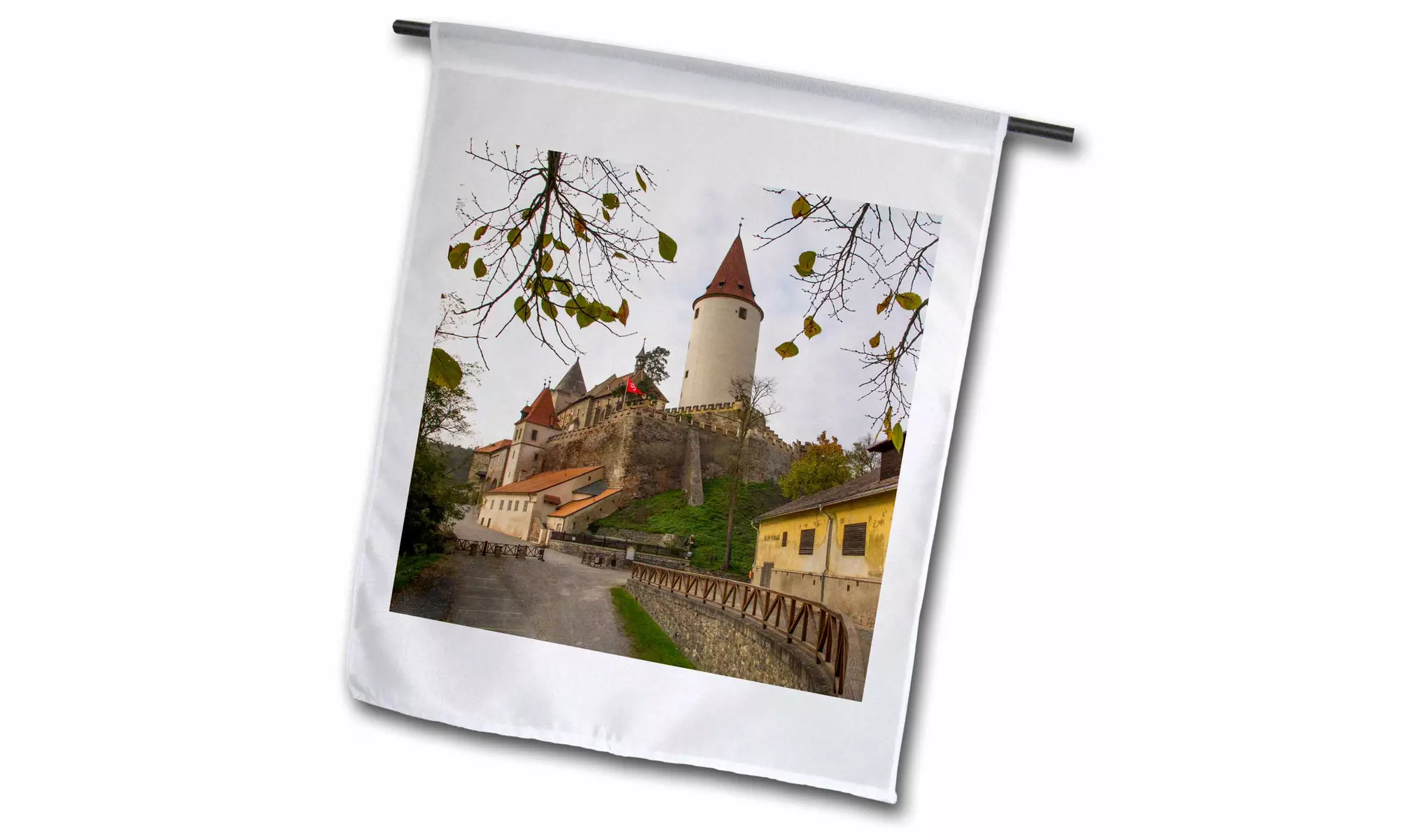  Garden Flag Bohemia, Krivoklat. Construction of the castle - 12 by 18-inches  - Primary Image