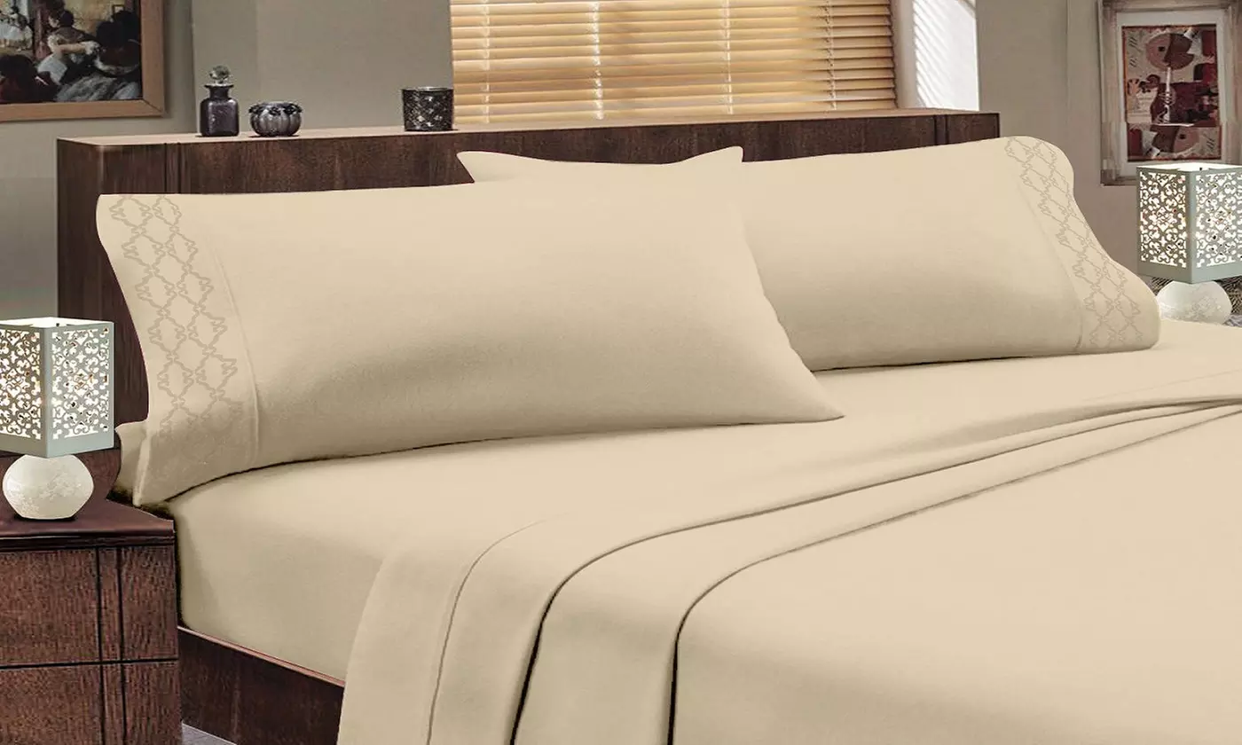 Home Sweet Home Extra Soft Deep Pocket Embroidered Sheet Set