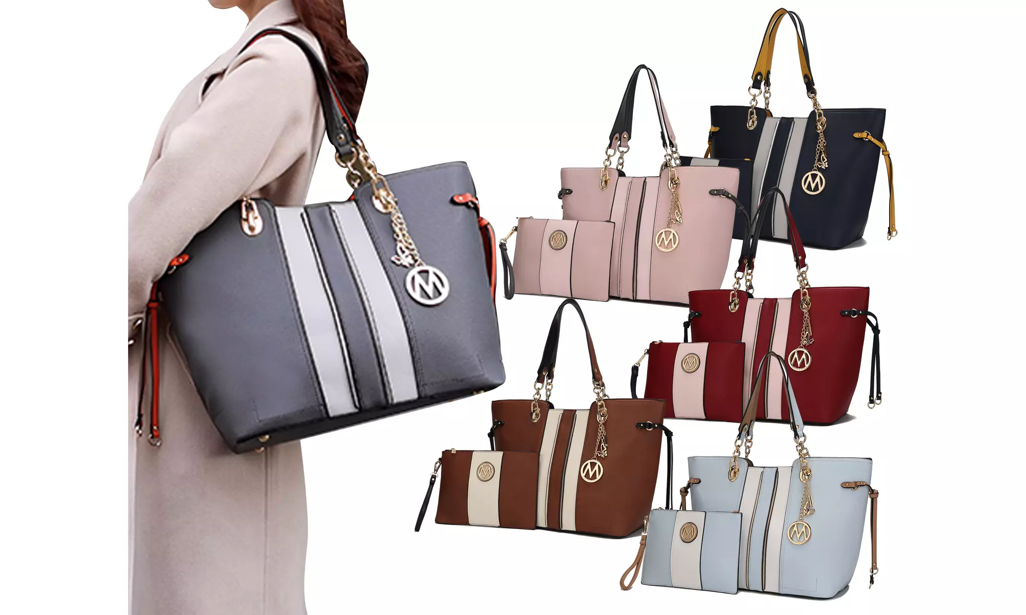 MKF Collection Holland Women's Vegan Leather Tote with Wristlet by Mia K - Primary Image