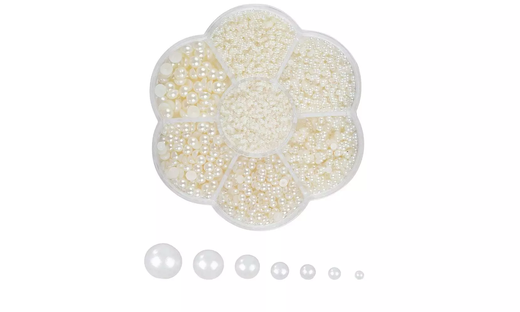 Genie Crafts 16000-Pcs Half Pearls for Flat Back Pearl Bead 1.5/2/2.5/3/4/5/6mm - Primary Image