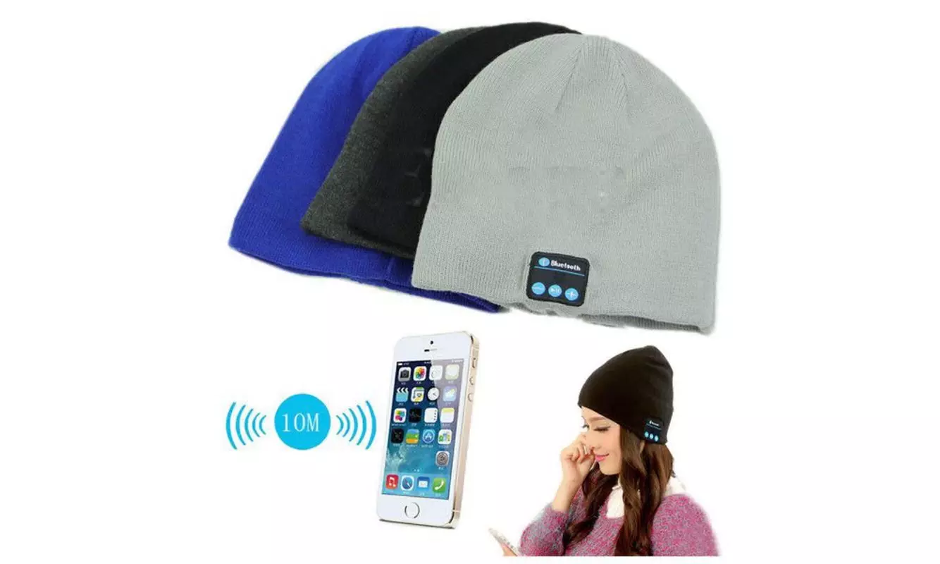 Wireless Bluetooth Beanie Hat with Built-in Headphones - Primary Image