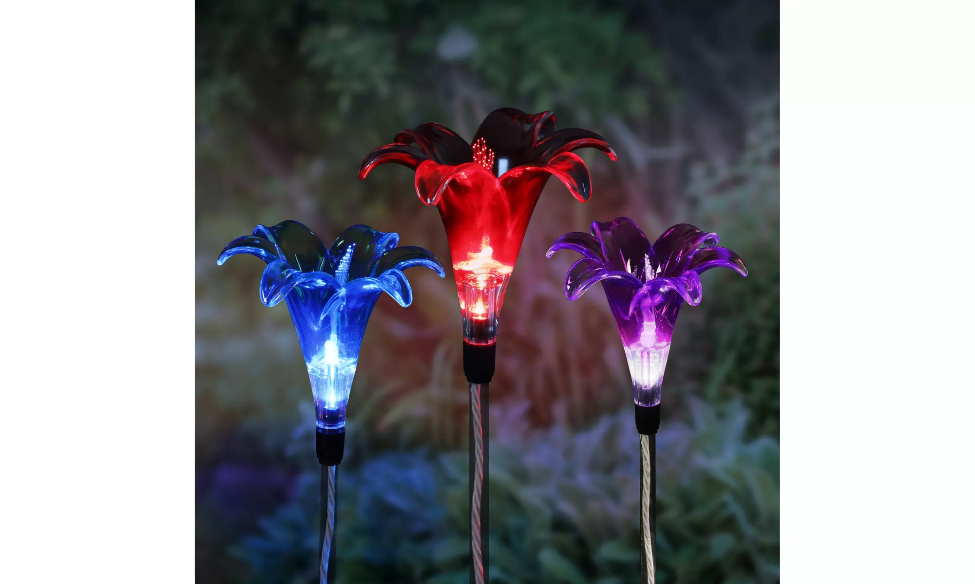 Exhart Solar Plastic Lily Garden Stake, 4 by 35 Inches - Primary Image