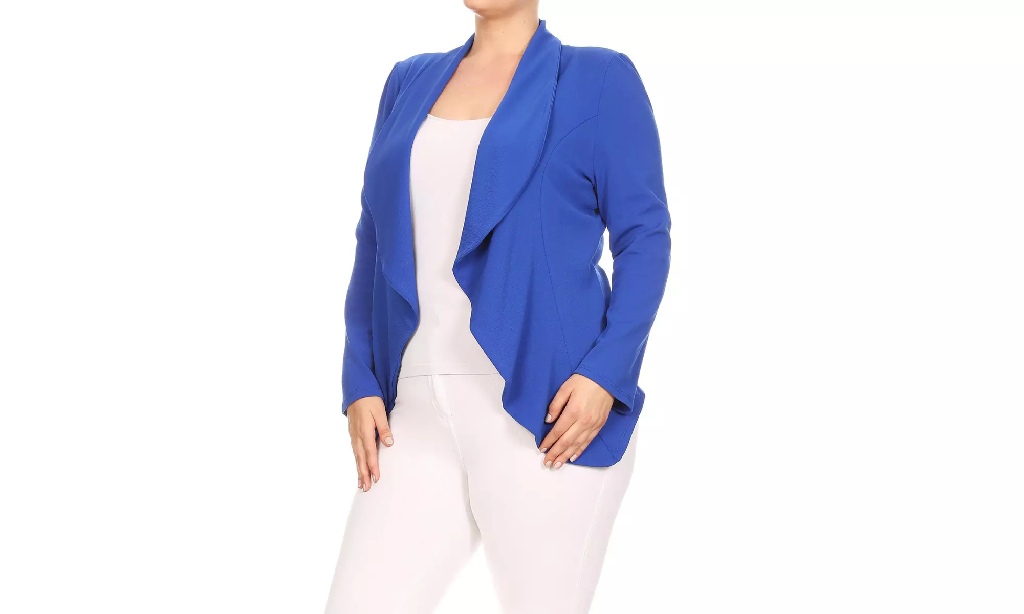 Women's Solid Plus Size Long Sleeves Blazer Jacket
