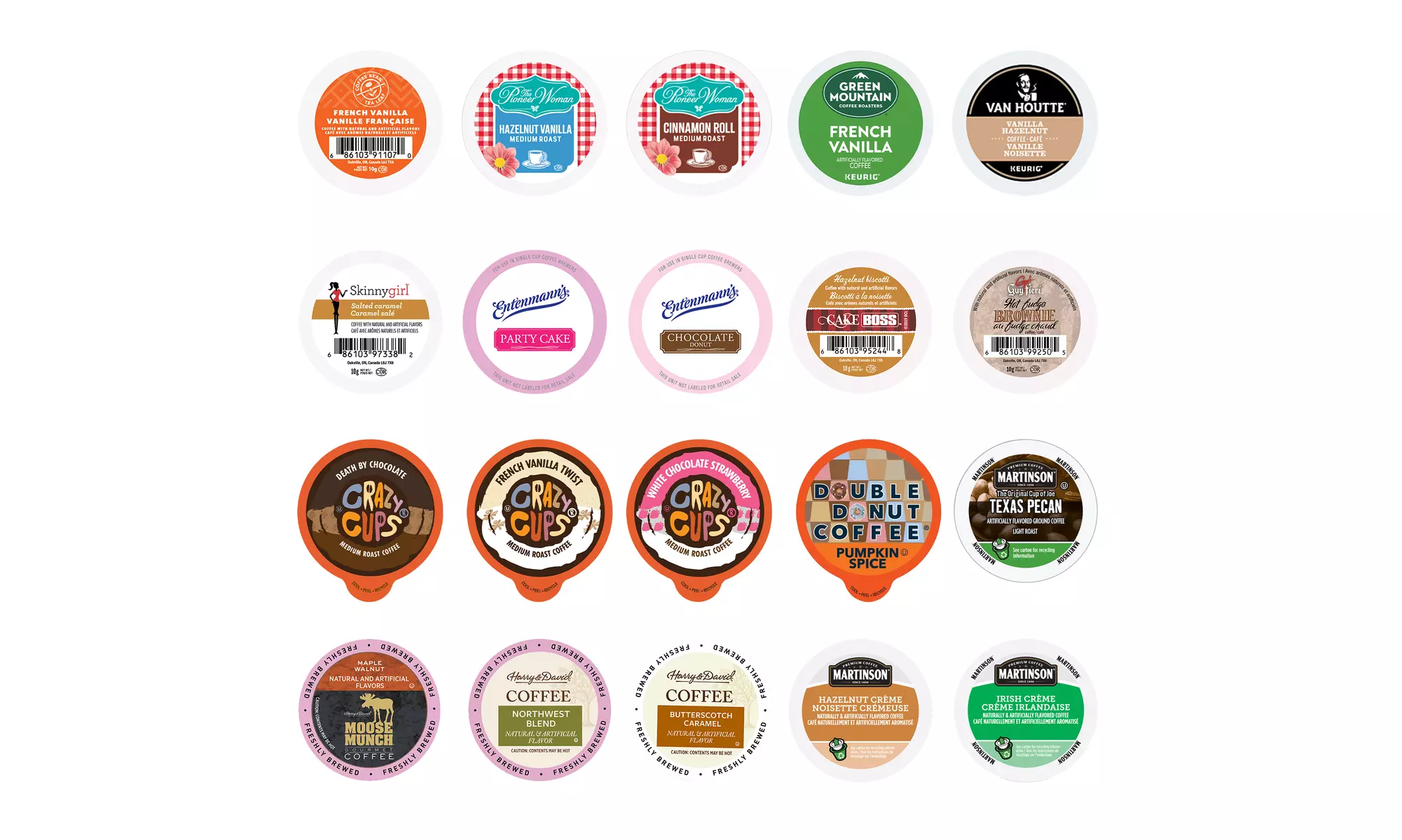 Premium Gift Box Sampler Bold, Coffee, Flavored, or Mix K-Cups, 20 Count