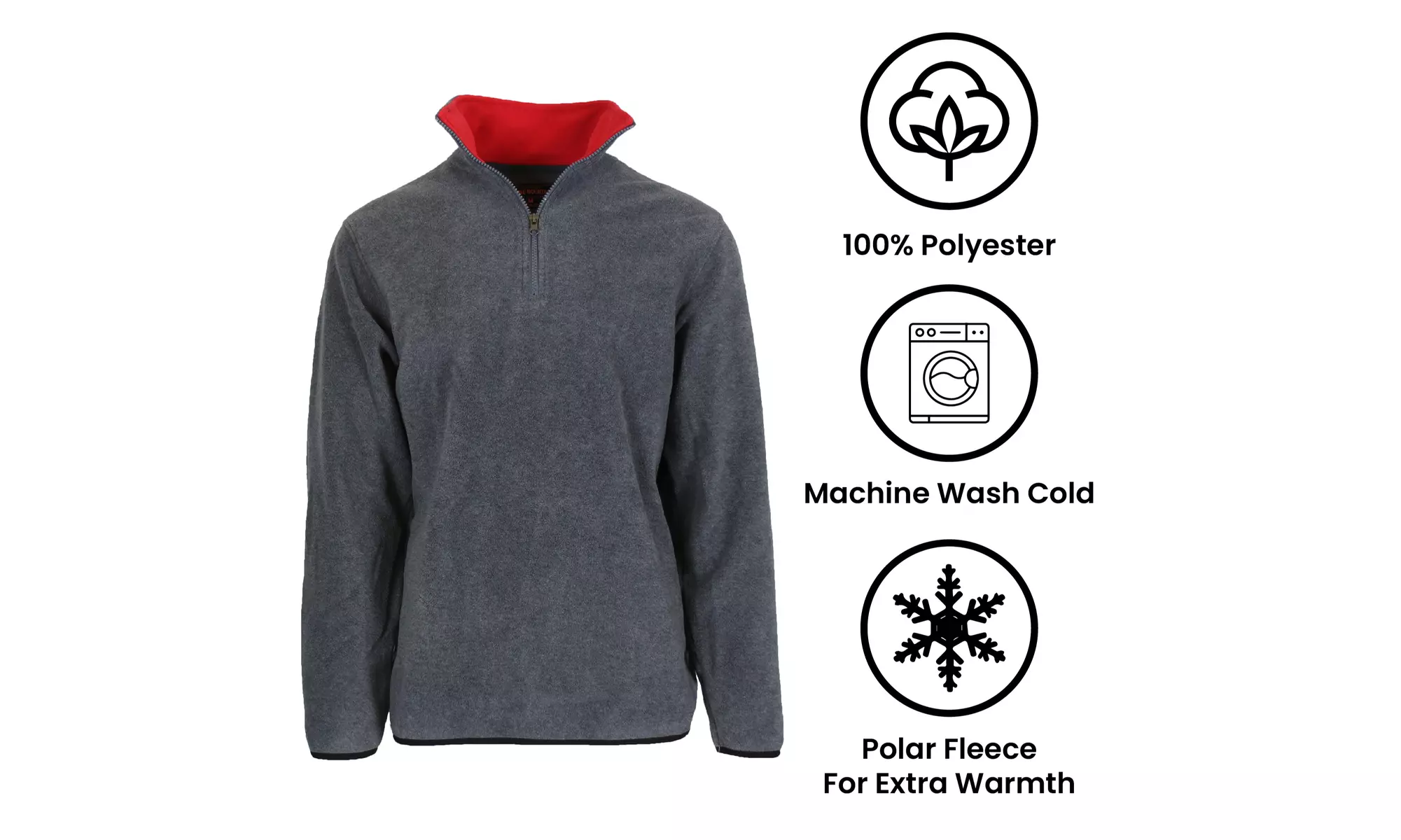 3-Pack Men's Polar Fleece Pullover Quarter Zip Sweater (Sizes, S-XL)