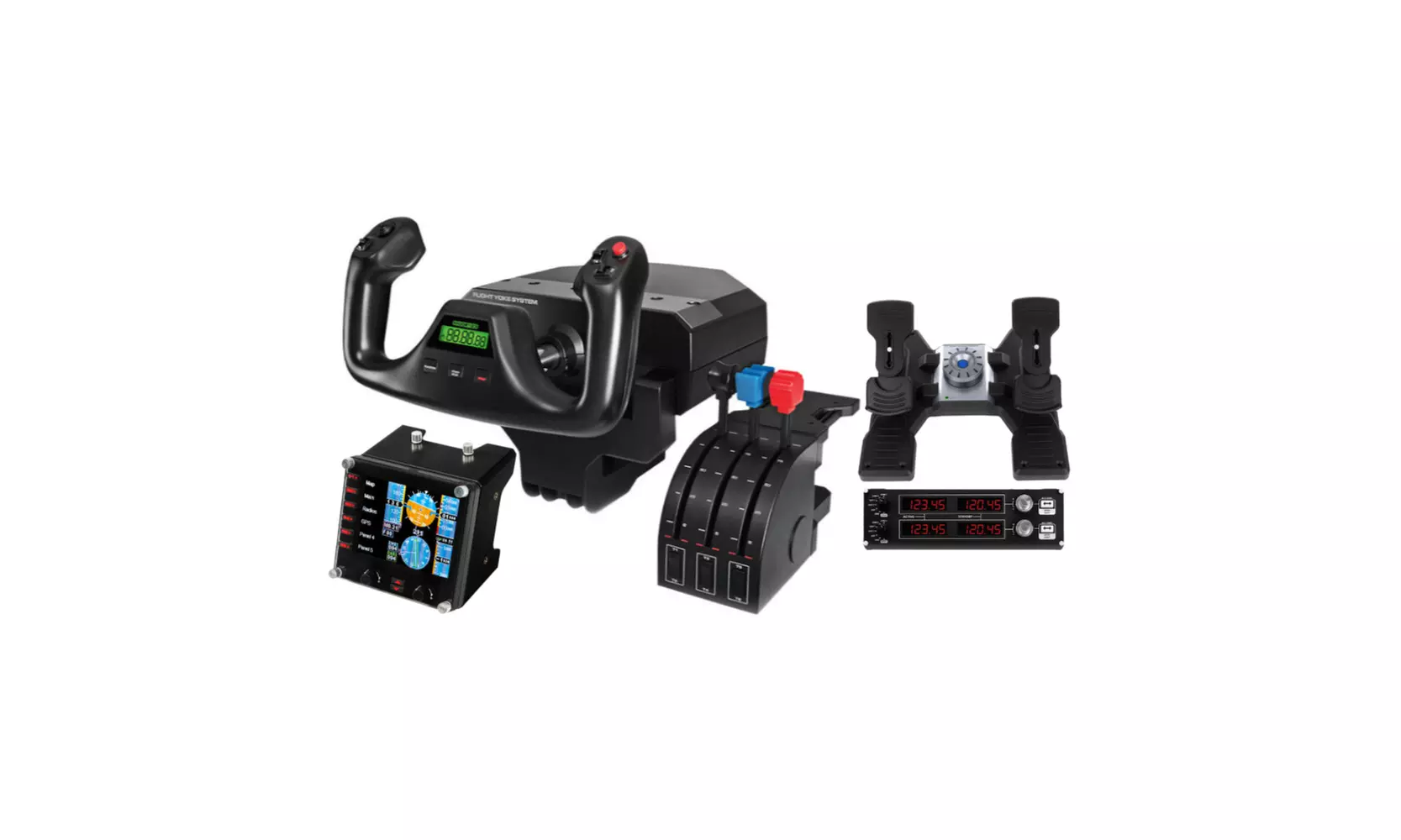 Logitech G Saitek Flight Yoke System with Rudder Pedals Bundle - Primary Image