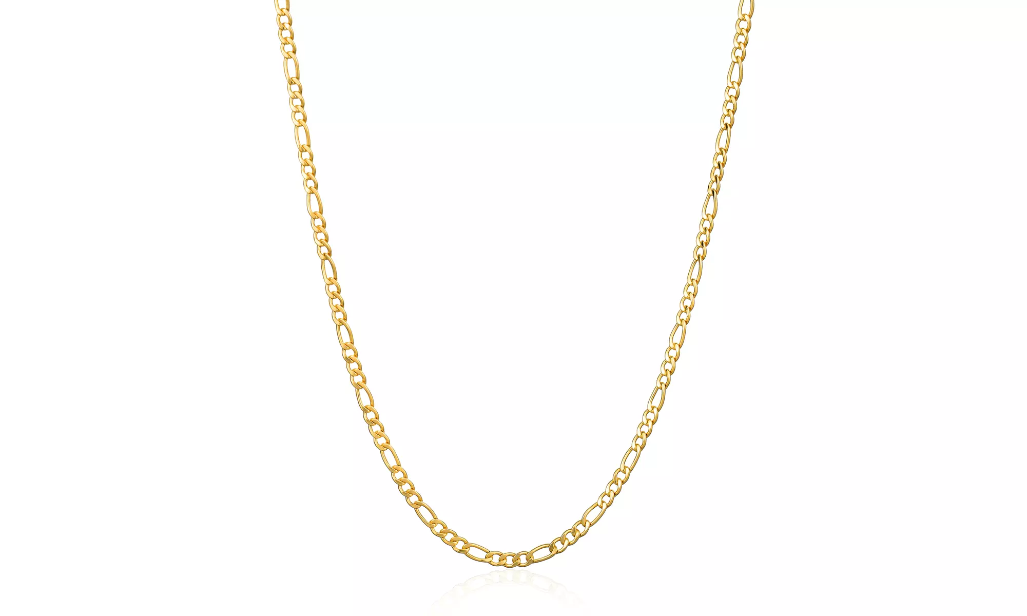18K Gold Plated Figaro Chain Necklaces Multiple Sizes