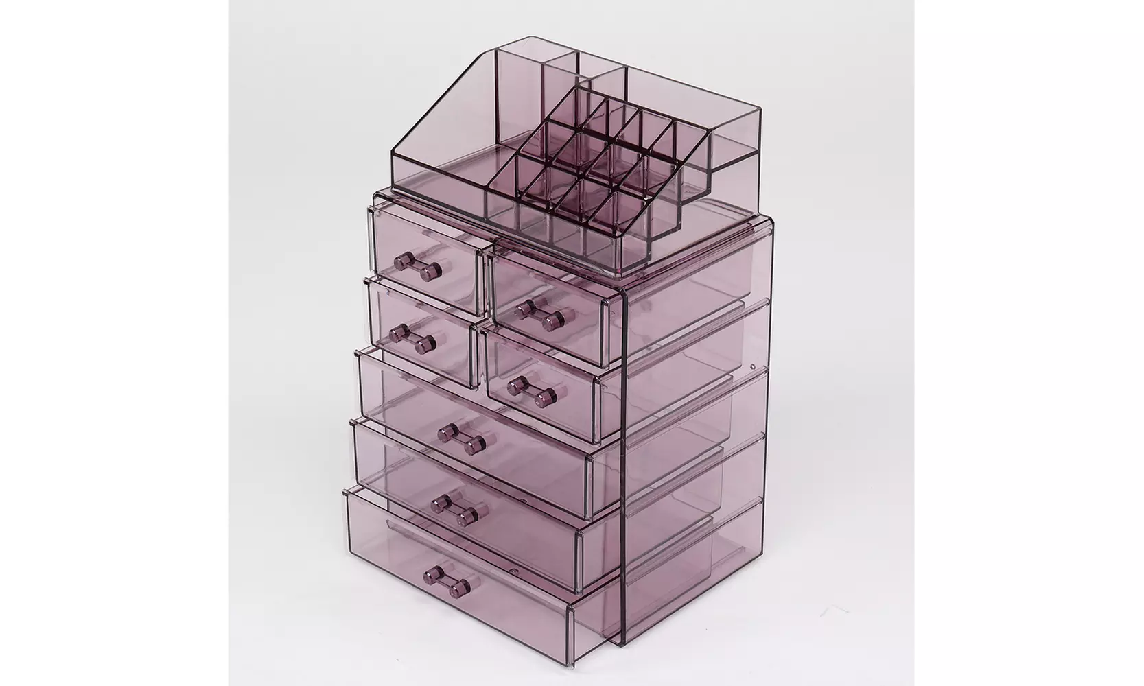 Plastic Cosmetics Makeup Storage Rack 7 Large Drawers (Set of 2)