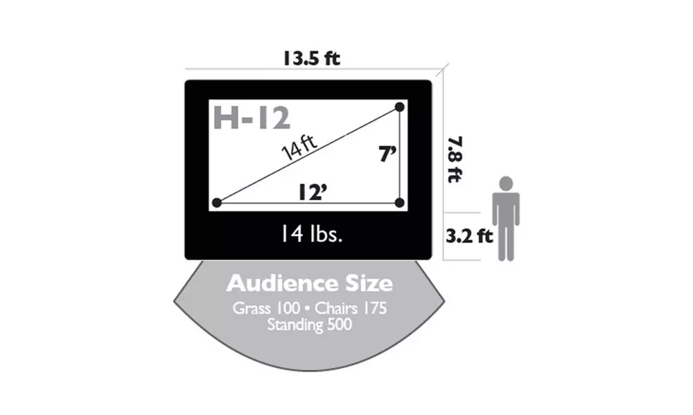 Open Air Cinema Inflatable Lightweight Backyard Movie Screen Kit - 12' - Primary Image