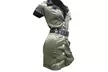 Fantasy Cosplay Army Green Dress Up Army Girl Combat Booty Camp Costume - Second Medium