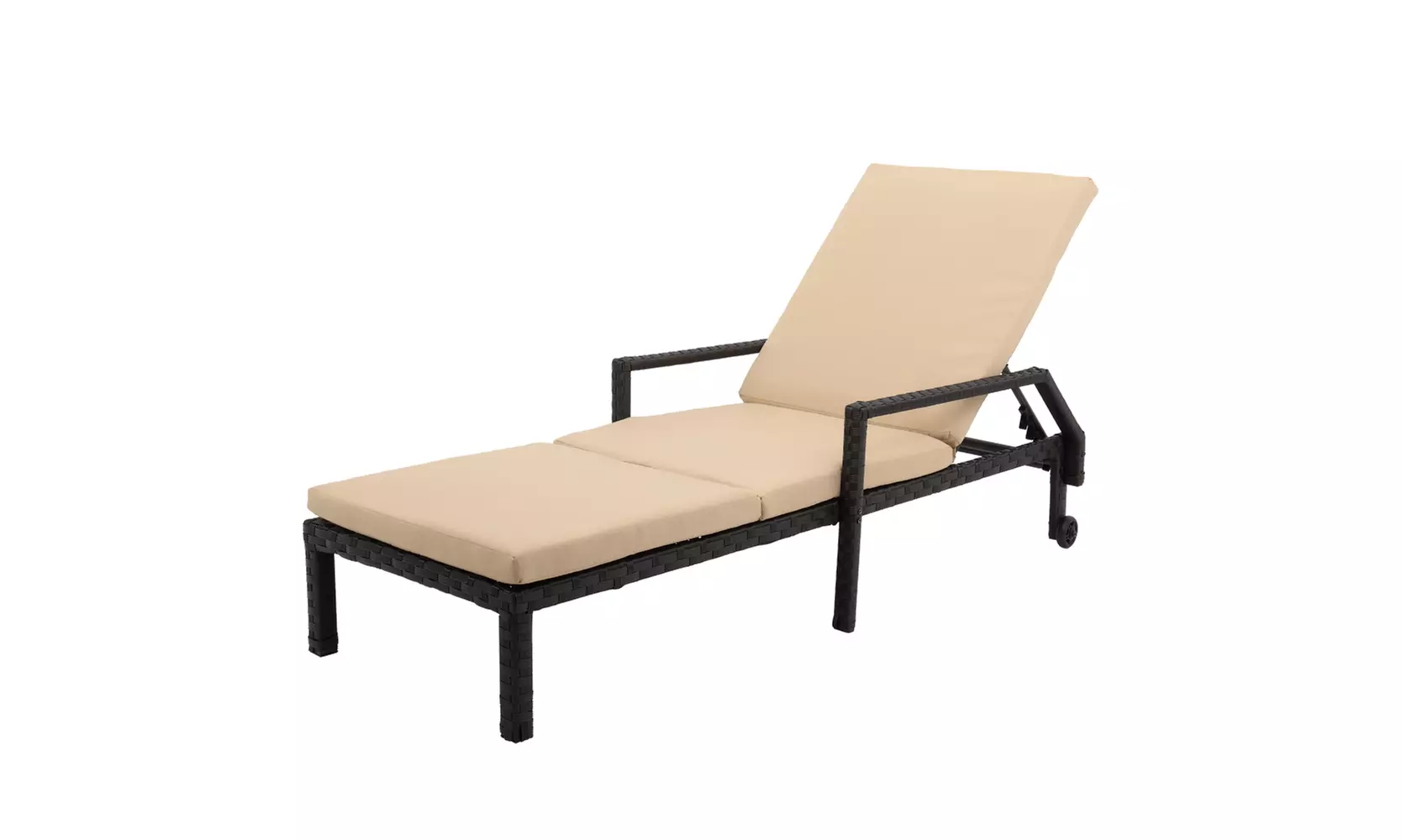 Wheeled Patio Garden Rattan Bed - Primary Image