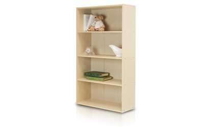 Furinno 11209SBE Pasir 4 Tier Open Shelf, Steam Beech