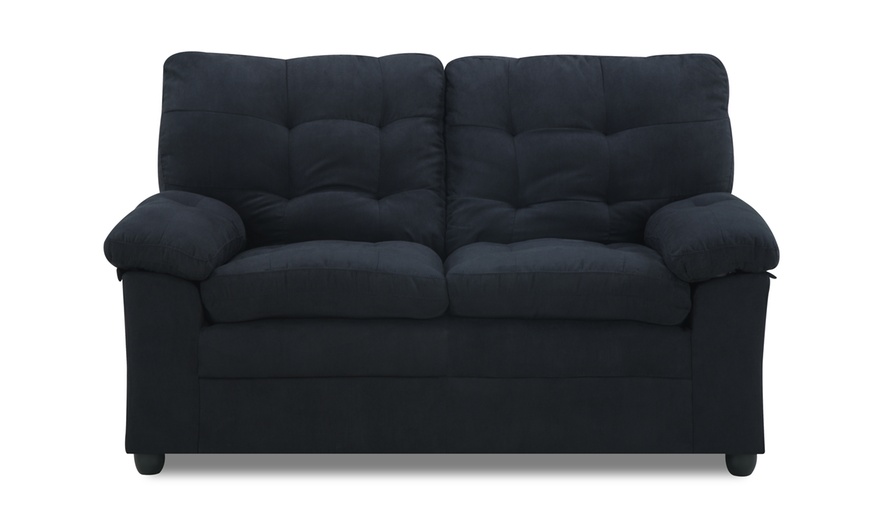 mainstays buchannan sofa body black faux leather