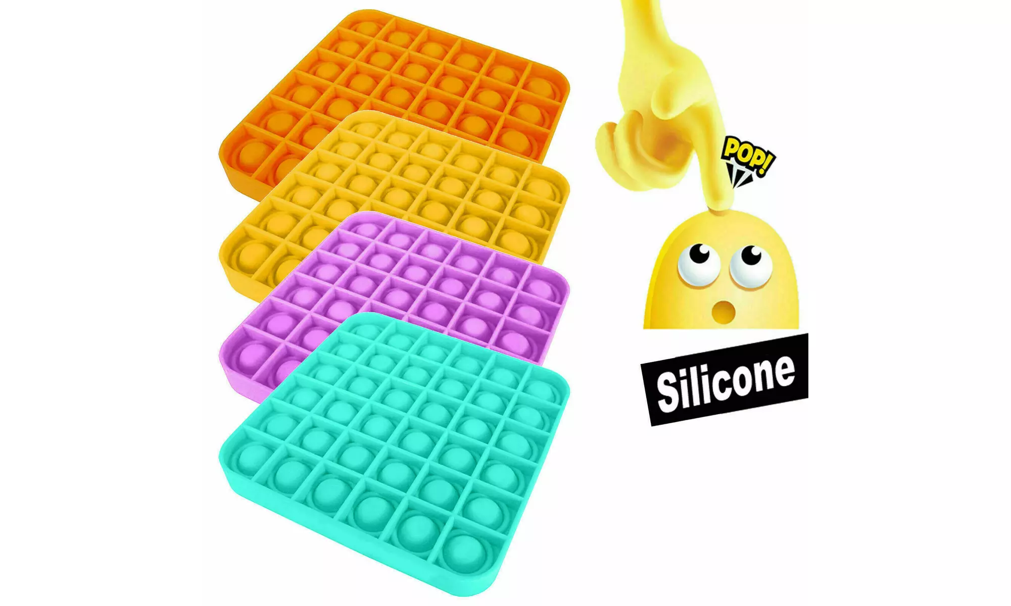 Push Pop it Silicone Sensory Fidget Toy Pop Bubble Stress Relief Anti-Anxiety - Primary Image