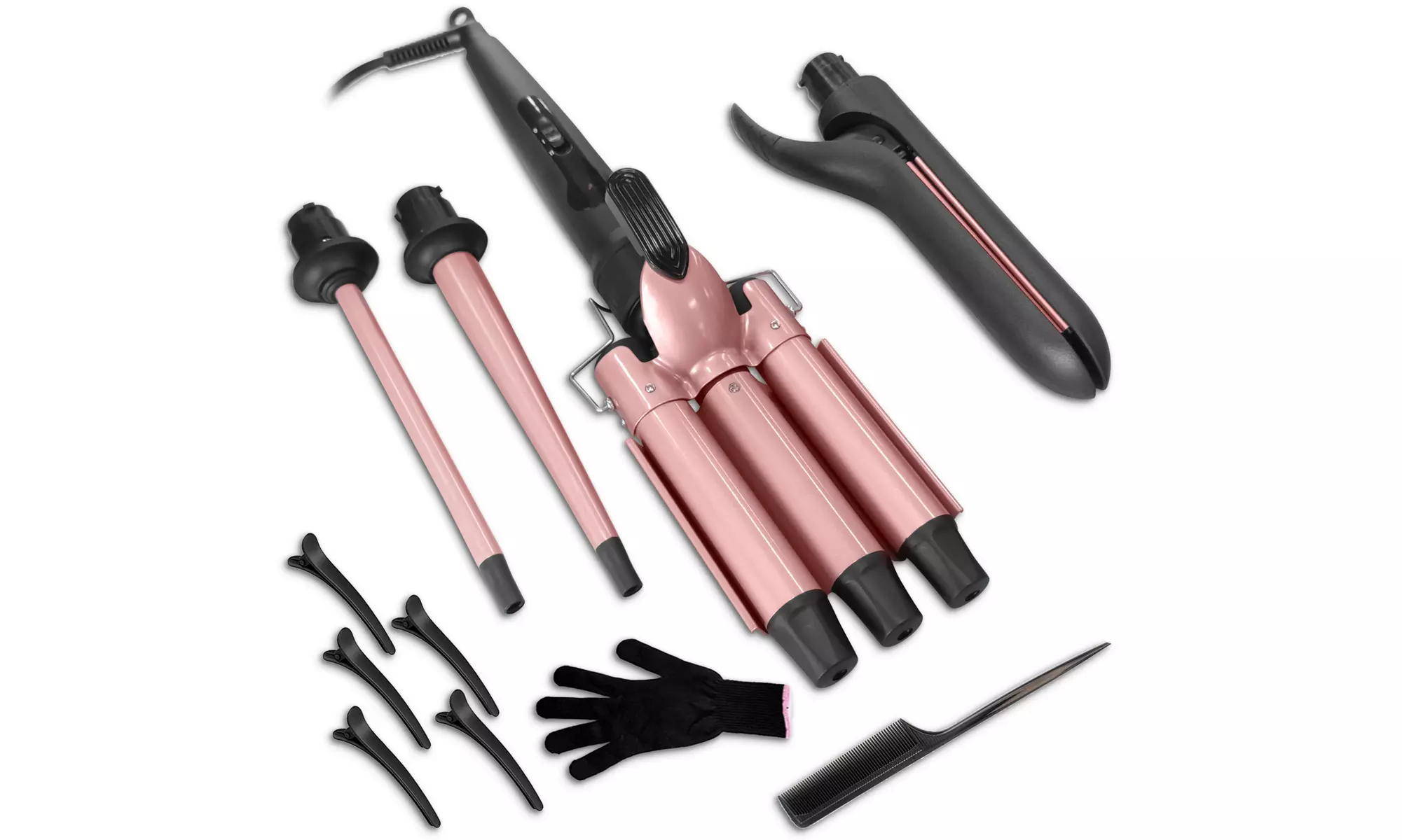 4-in-1 Hair Curling Iron Wand Curling Iron Curling Wand Set with Barrels - Second Medium