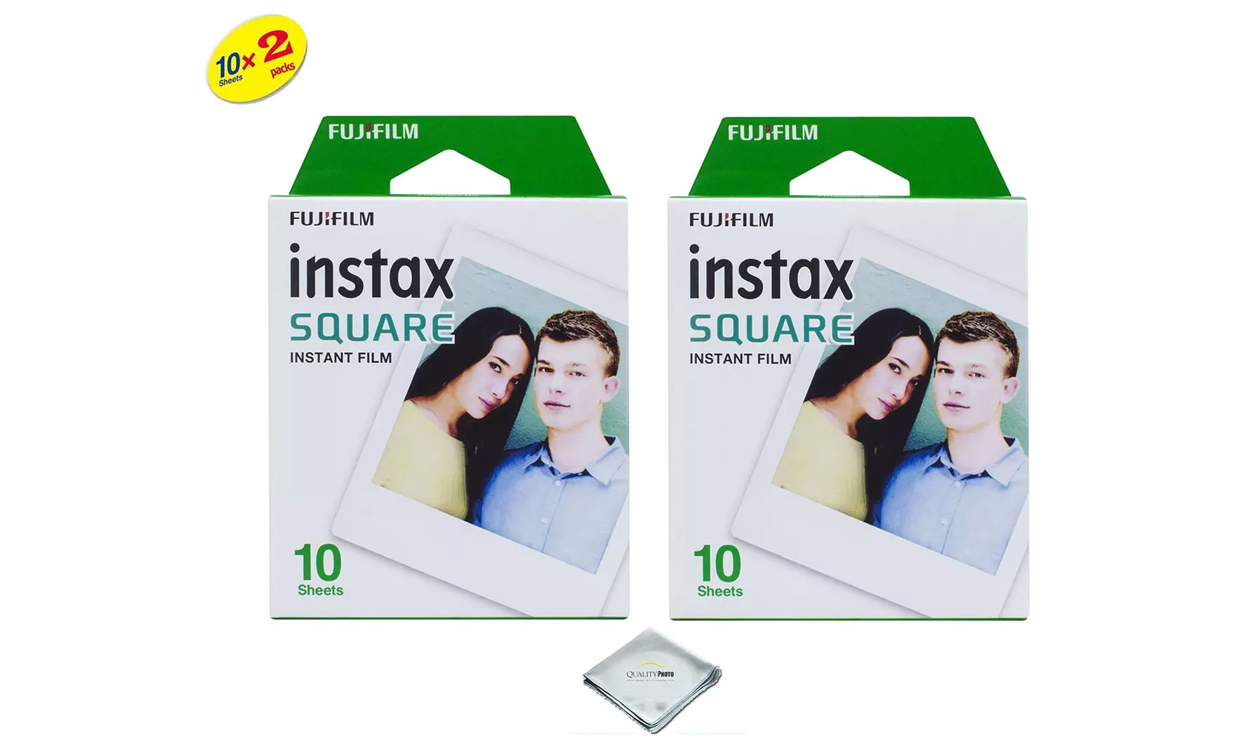 Fujifilm Instax Square Instant Film, 10 Exposures, Microfiber Cloth  - Primary Image
