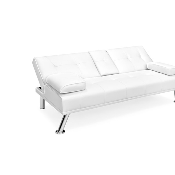 Modern Faux Leather Futon Sofa Bed Fold Up Down Recliner Couch