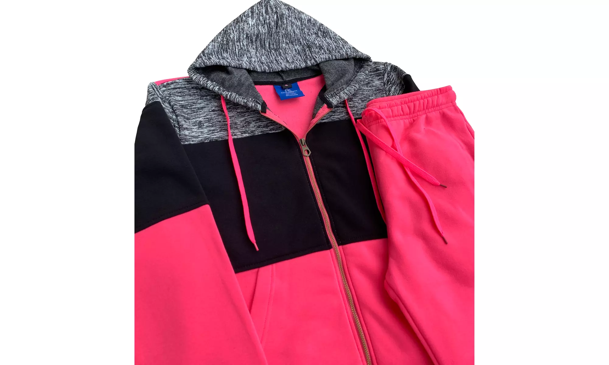 Women's 2-Piece Fleece Sweatsuit Jogger Colorful Sweat Jacket & Sweatpants 