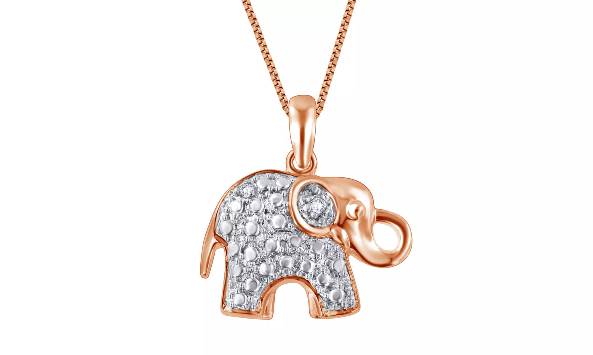 14K Gold Plated Diamond Accent Elephant Pendant by Brilliant Diamond - Primary Image