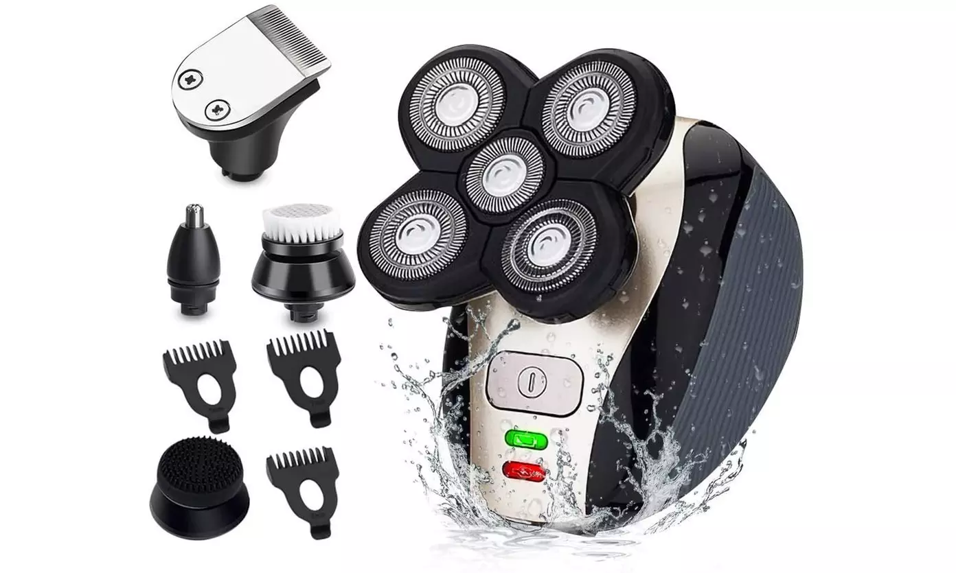 Men's Electric Razor and Grooming Kit 5 in 1 Rotating Bald Head  - Primary Image