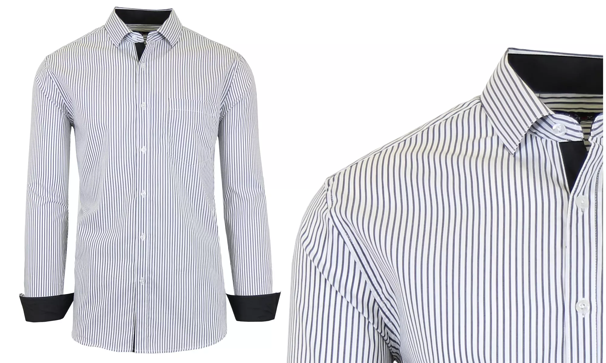 Galaxy by Harvic Men's Long-Sleeve Slim-Fit Stretch Dress Shirt (S-3XL) - Second Medium