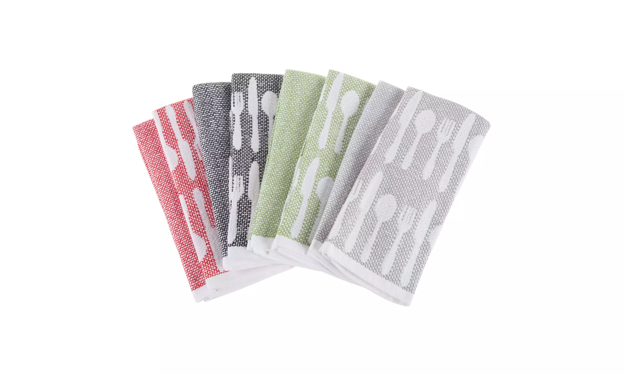 Lavish Home 100% Cotton Absorbent Patterned Kitchen Hand Towels (8-Pack) - Primary Image