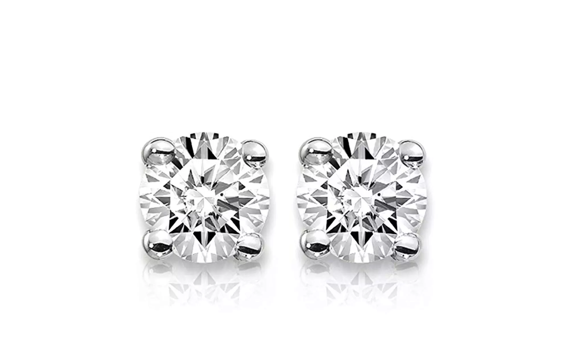 14k White Gold 1 Carat Lab Grown Diamond Stud Earring - Primary Image