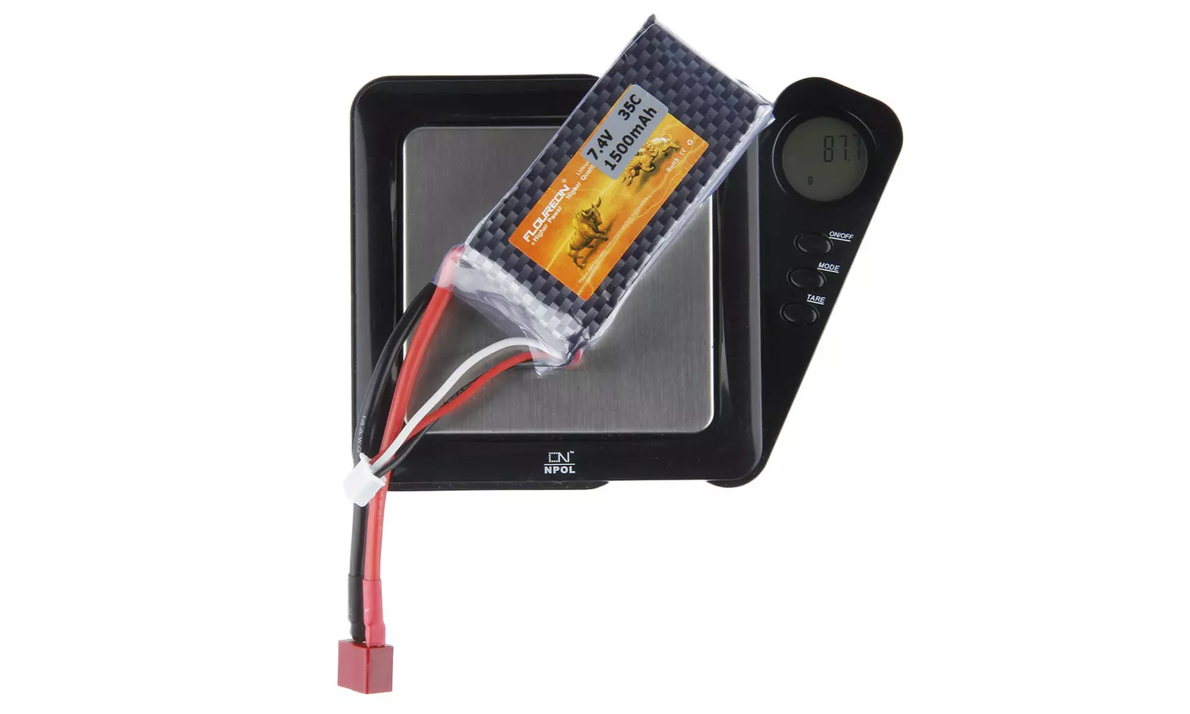 FLOUREON 2S 7.4V 1500mAh 35C Li-Polymer Battery Pack (T Plug) for RC Car Truck  - Primary Image