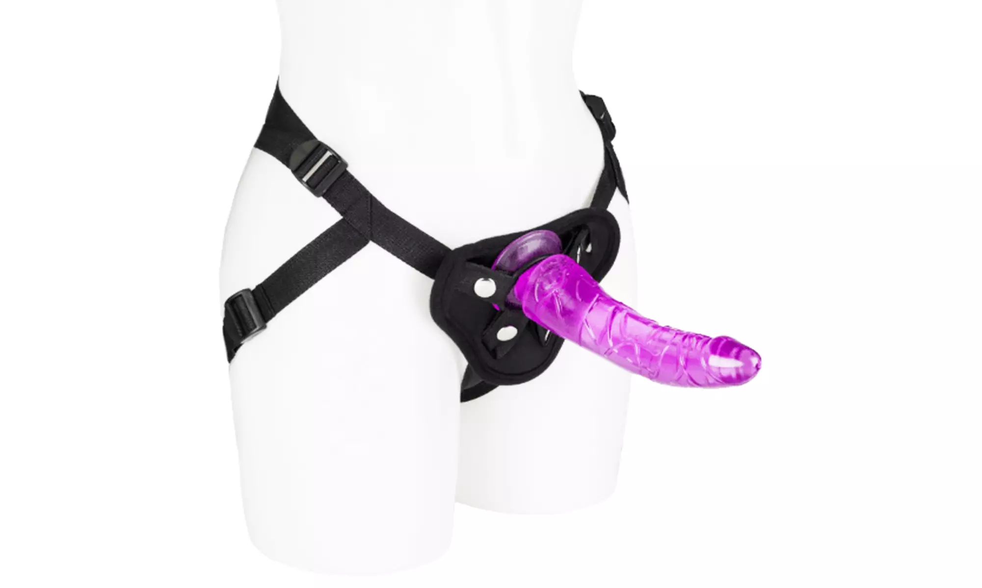Strap-On Harness Kit 8.3 inches G-Spot Realistic Dildo Purple