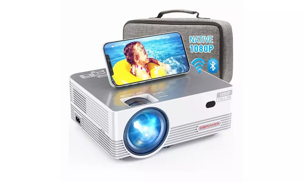 Native 1080P WiFi Bluetooth Projector, 9500L Full HD Outdoor Movie Projector - Primary Image