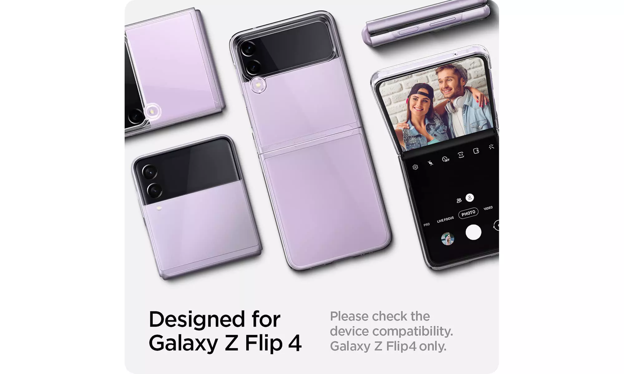 For Samsung Galaxy Z Flip 4 5G Clear Case Slim Hard Transparent Shockproof Cover