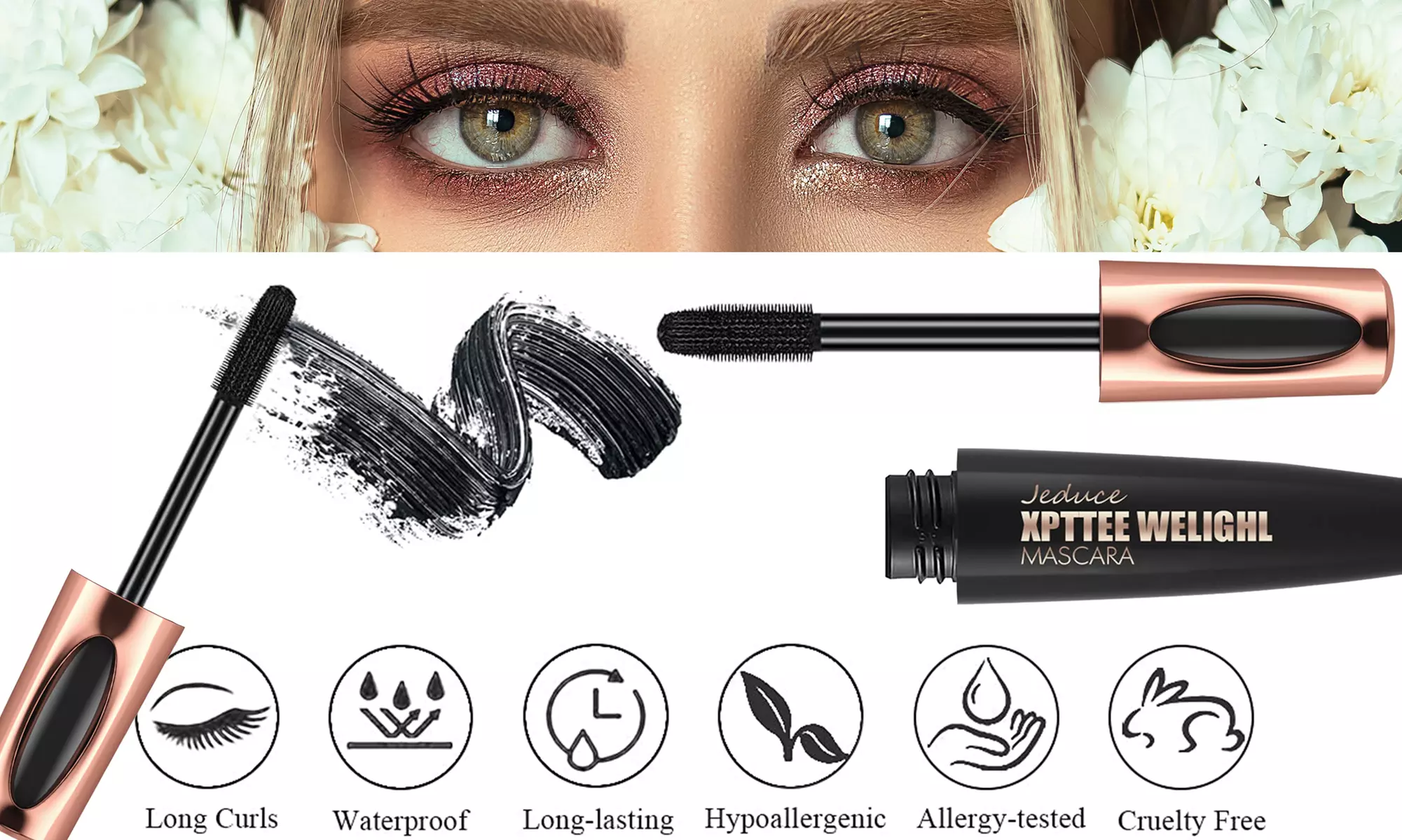 4D Voluminous Silk-Fiber Mascara with Waterproof & Smudge-Proof Technology