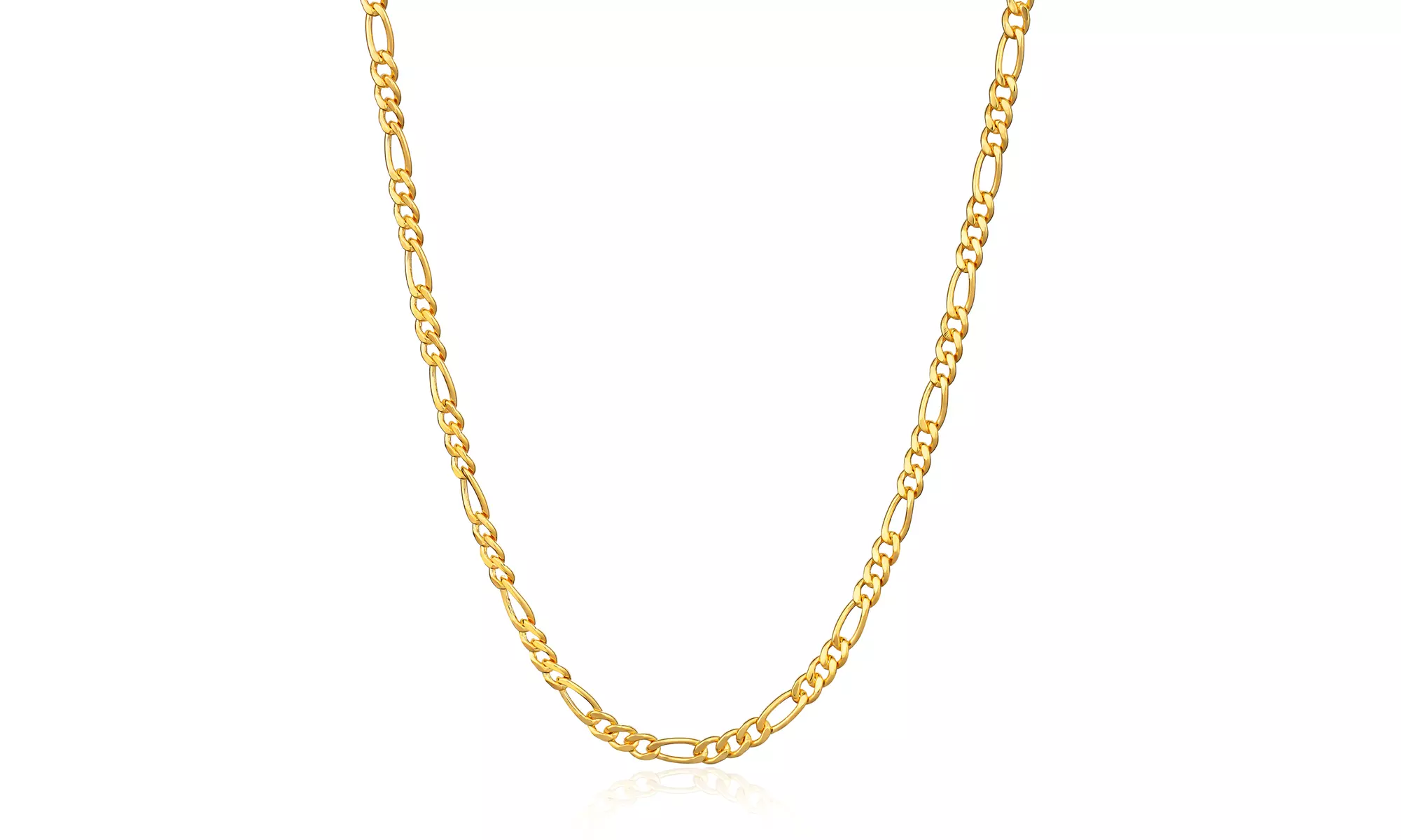 18K Gold Plated Figaro Chain Necklaces Multiple Sizes
