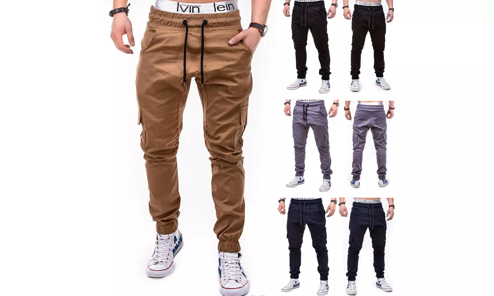 (S-3XL)Mens Running Joggers Pant Sports Cargo Pants Sweatpants Trouser Men Pants - Primary Image