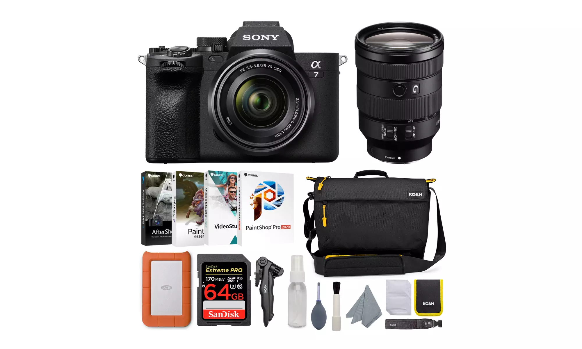Sony Alpha 7 IV Full-Frame Mirrorless ILC w/ 28-70mm & 24-105mm Lens PRO Bundle - Primary Image