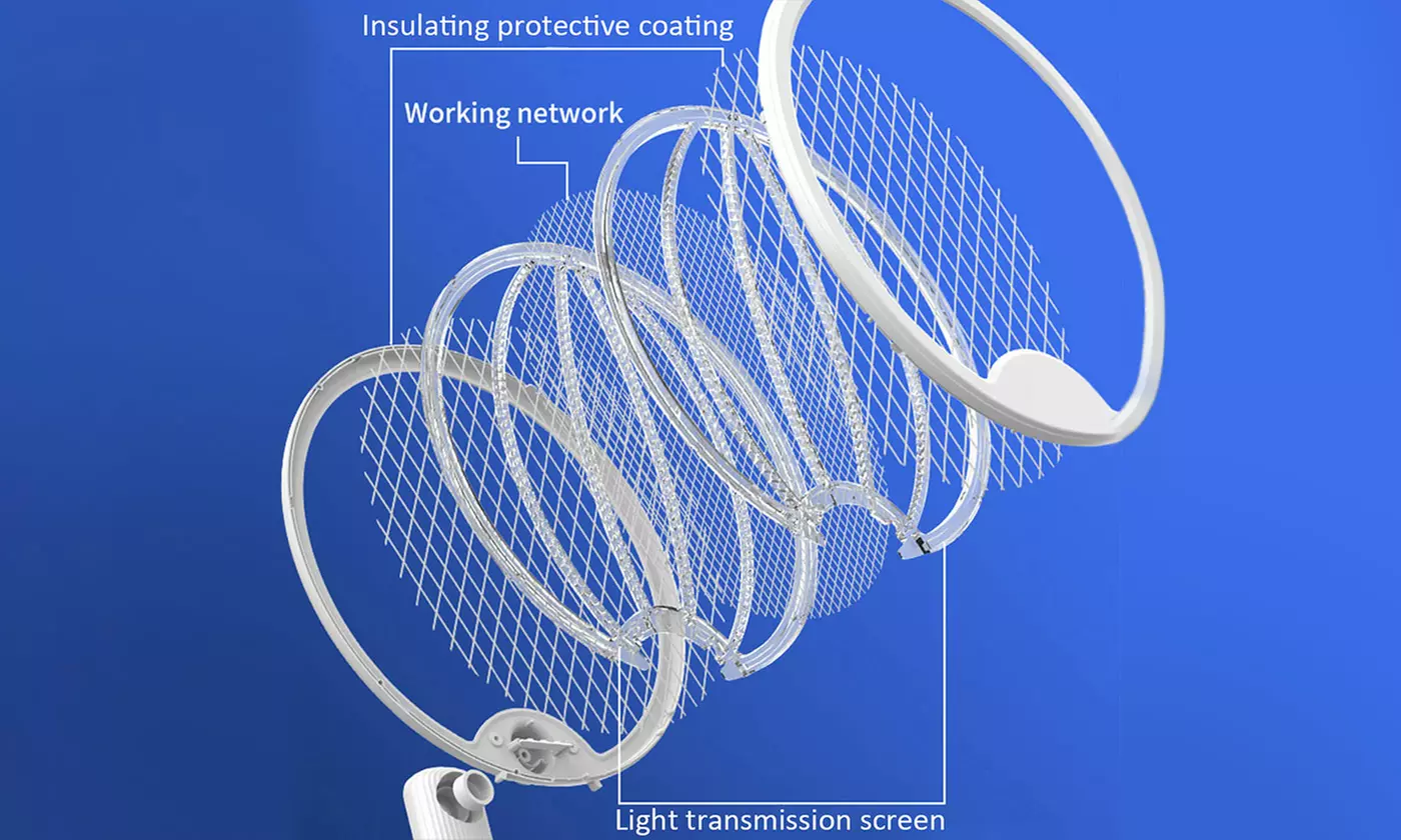 Rechargeable Foldable Electric Fly Swatter Racket Mosquito Trap Ultraviolet Lamp